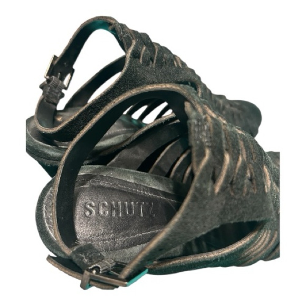 SCHUTZ Black Strappy Wedge Sandals - Picture 5 of 8